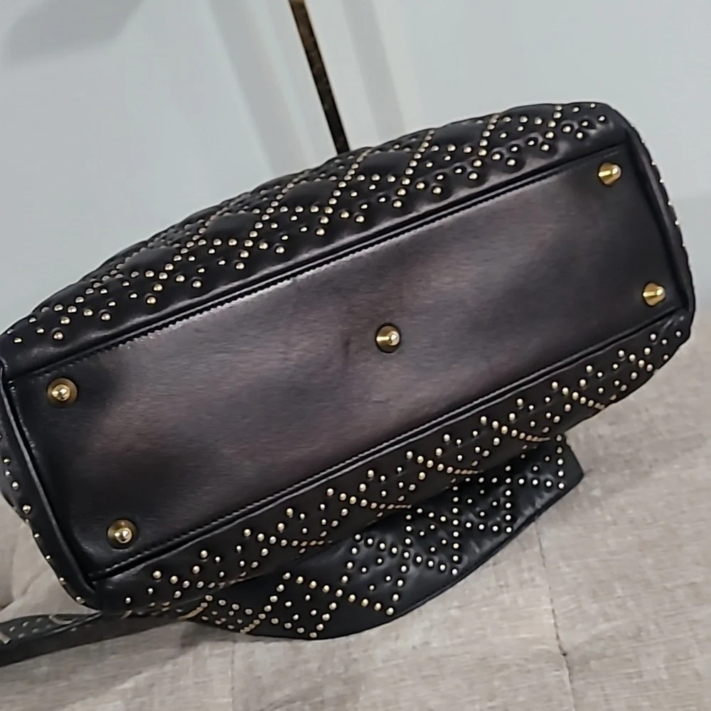 Christain Dior Lady Dior Black Studded Tote Handbag - Picture 9 of 16